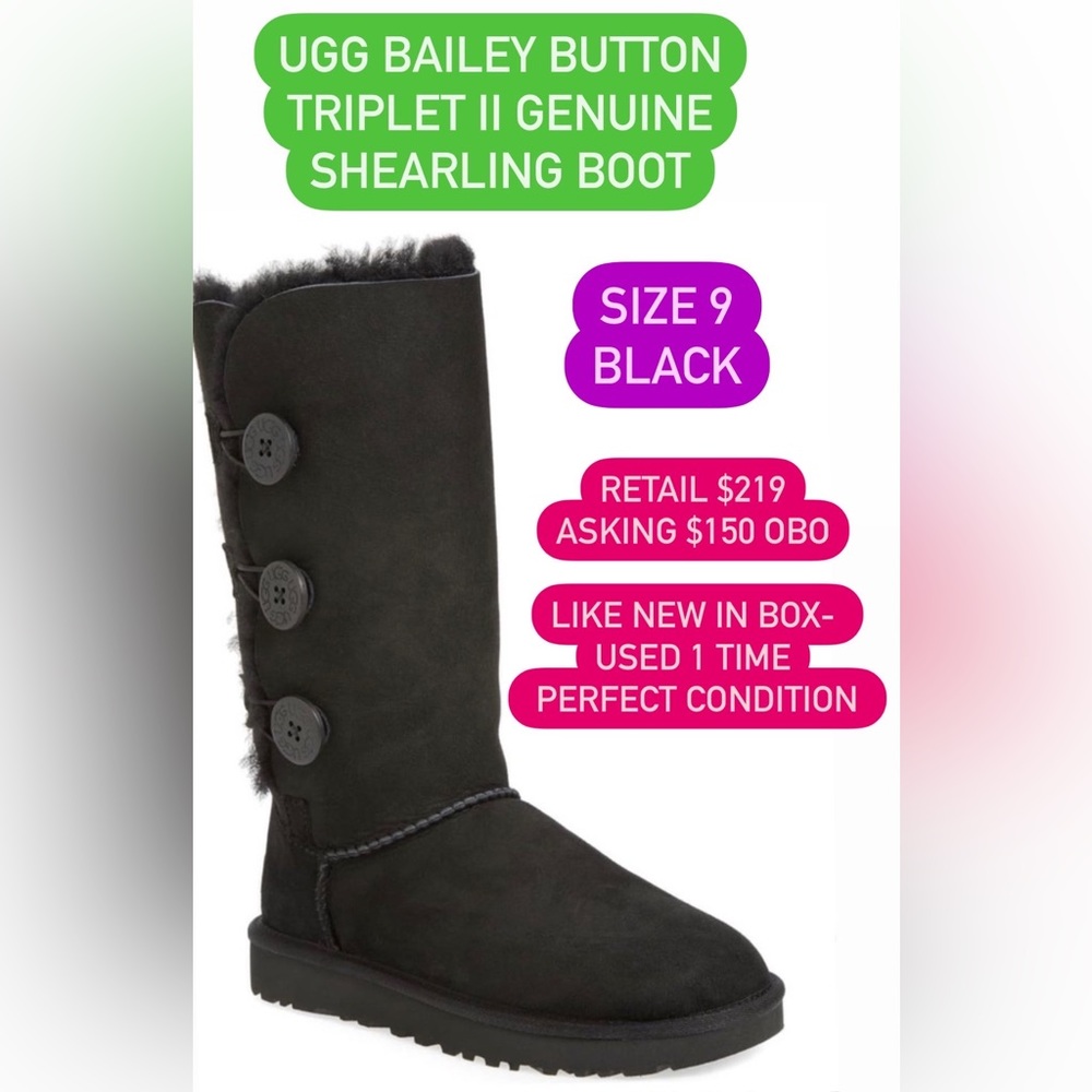 UGG Bailey Button Genuine Shearling Boot